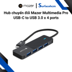 Hub chuyển đổi Mazer Multimedia Pro USB-C to USB 3.0 x 4 ports