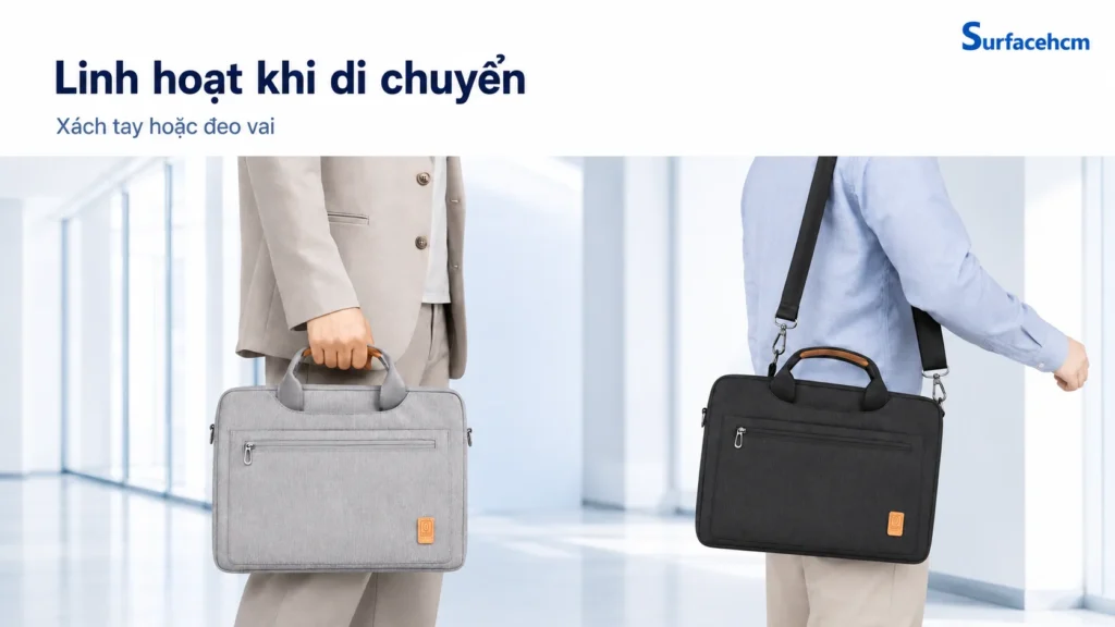 Túi WiWU Pioneer Shoulder hỗ trợ xách tay và đeo vai