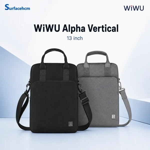 Túi xách WiWU Alpha Vertical Double Layer 13 inch màu Đen và Xám