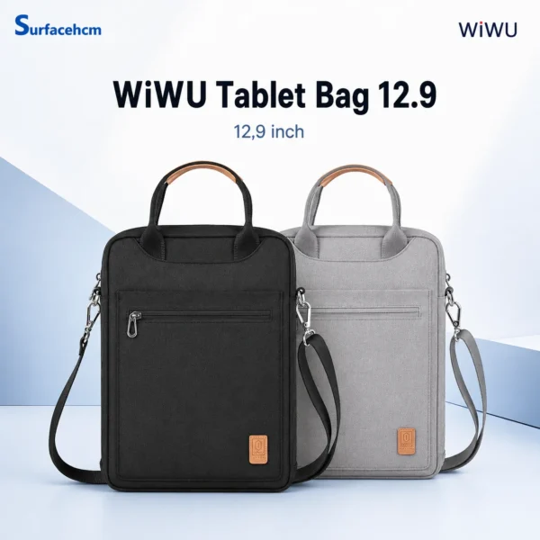 Túi xách WiWU Tablet Bag 12.9 màu Đen và Xám