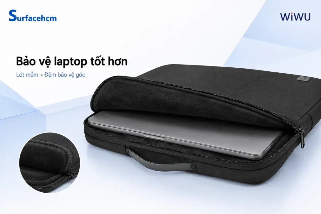 Ngăn laptop lót mềm của WiWU Alpha Double Layer Sleeve