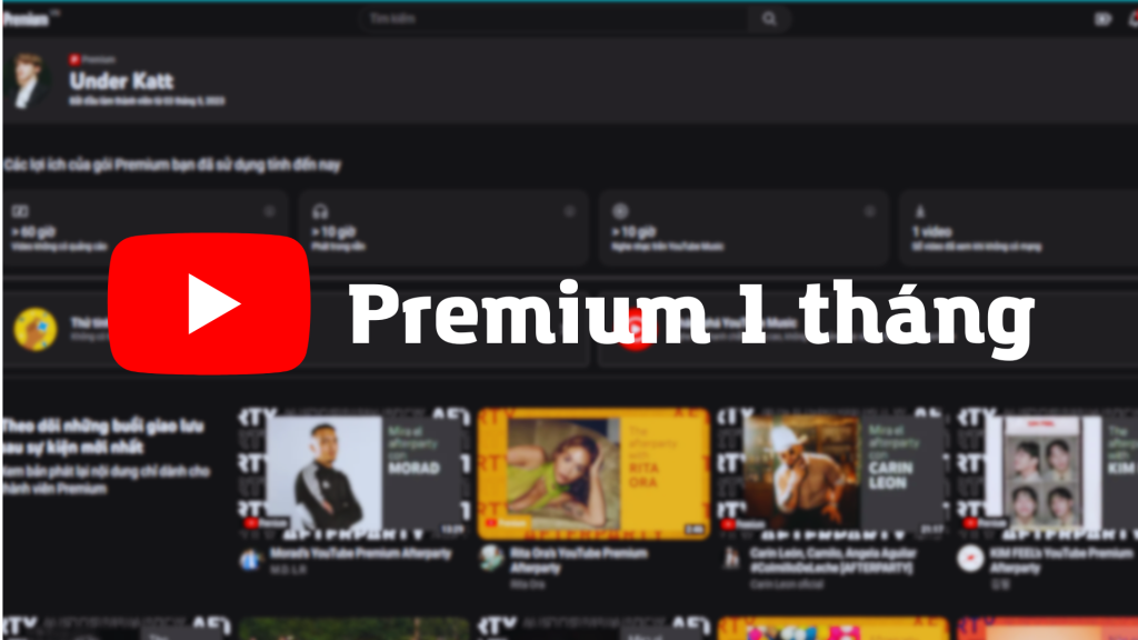 Gói nâng cấp Youtube Premium 1 tháng