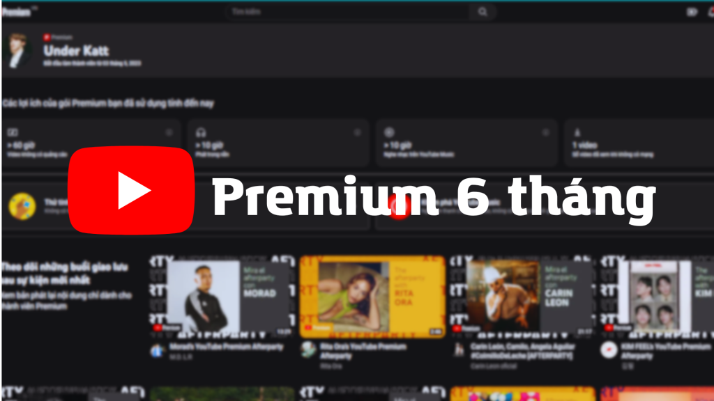 Gói nâng cấp Youtube Premium 6 tháng