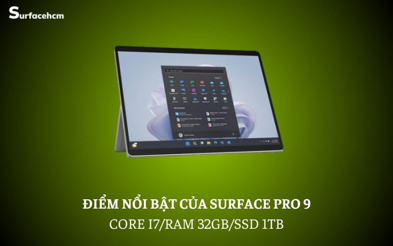 Surface Pro 9 core I7, RAM 32GB, SSD 1TB