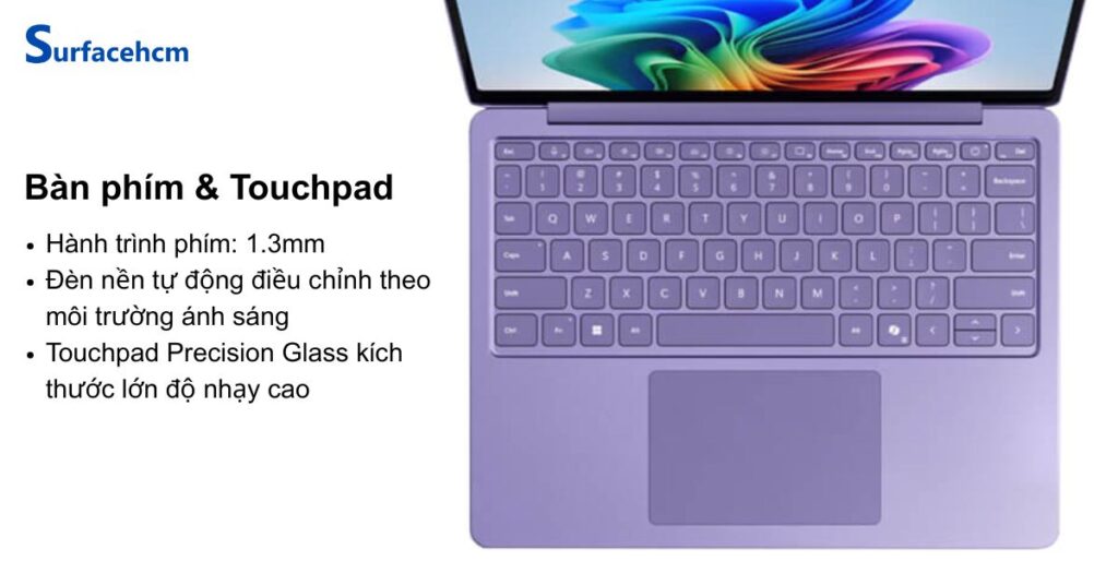 Bàn phím và touchpad của Surface Laptop 13 inch Violet 16GB 512GB
