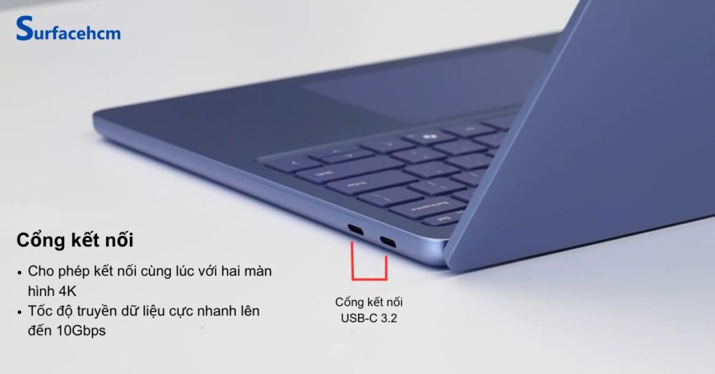 Cổng kết nối của Surface Laptop 13 inch Violet 16GB 512GB