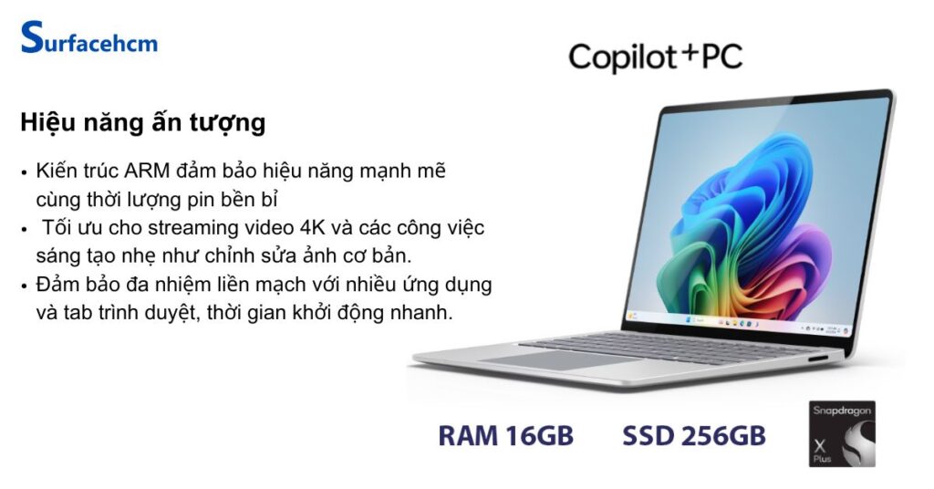 Hiệu năng của Surface Laptop 13 inch Platinum 16GB 256GB