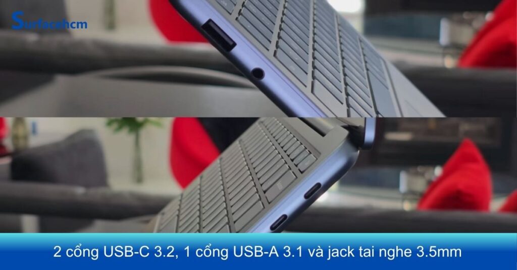 Cổng kết nối của Surface Laptop 13 inch đáp ứng nhu cầu dùng phổ thông