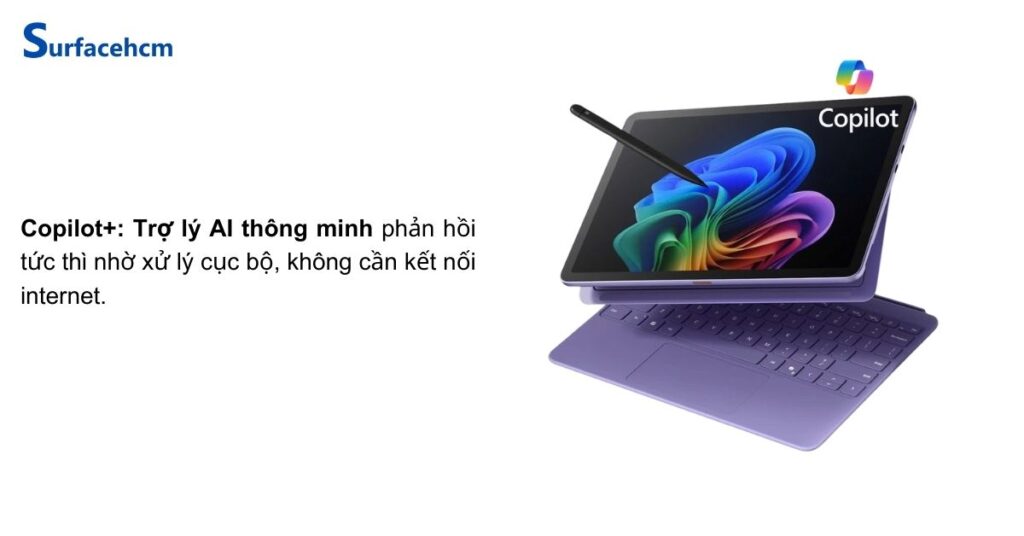 Surface Pro 12 inch tích hợp Ai Copilot+ PC hỗ trợ công việc
