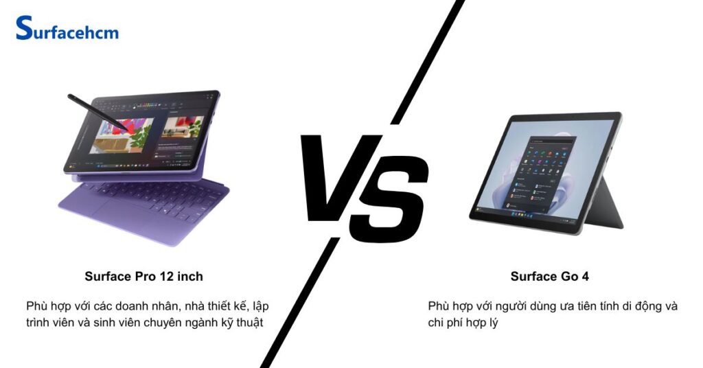 Nên chọn mua Surface Pro 12 inch hay Surface Go 4