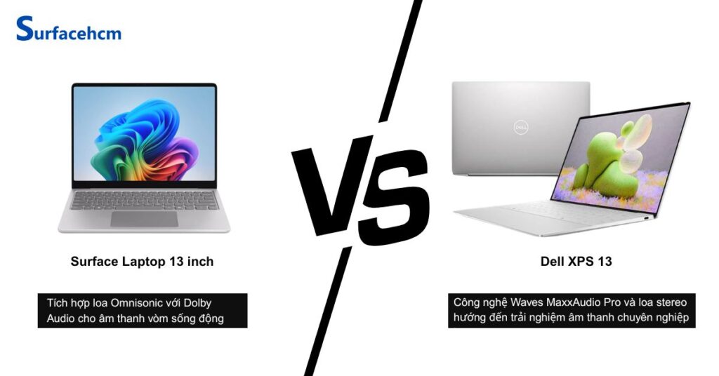 am thanh dell xps 13 tram hon surface laptop 13 inch