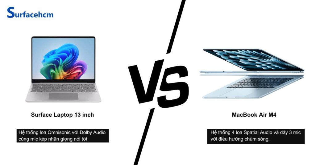 am thanh macbook air m4 an tuong hon surface laptop 13 inch