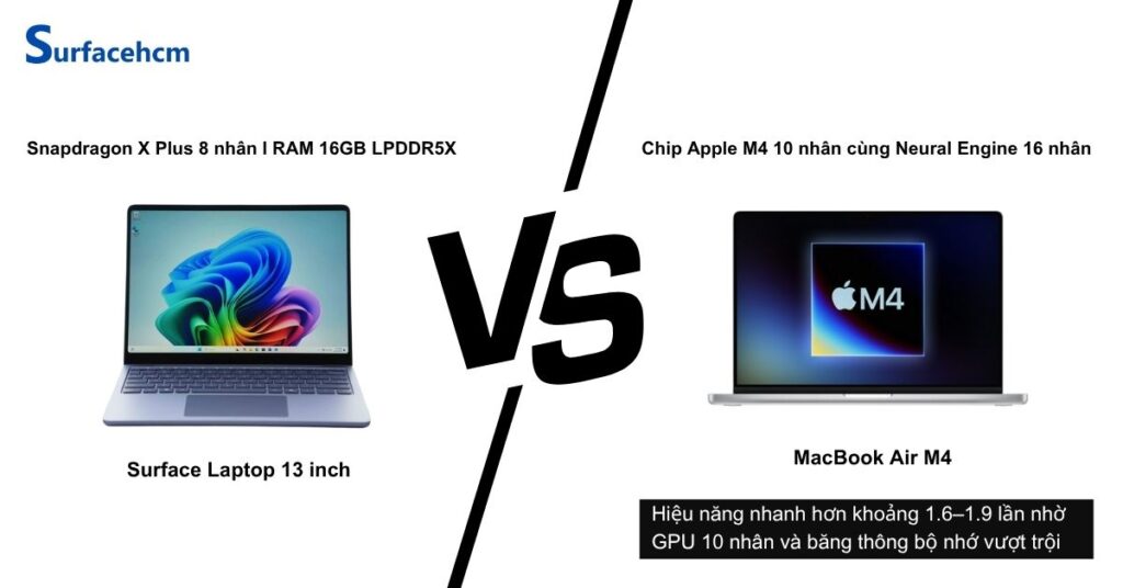 chip macbook air m4 manh me hon surface laptop 13 inch