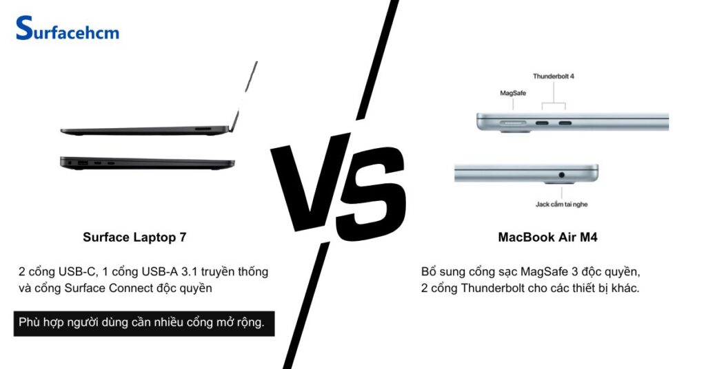cong ket noi surface laptop 7 va macbook air m4