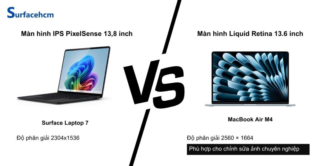 man hinh surface laptop 7 va macbook air m4