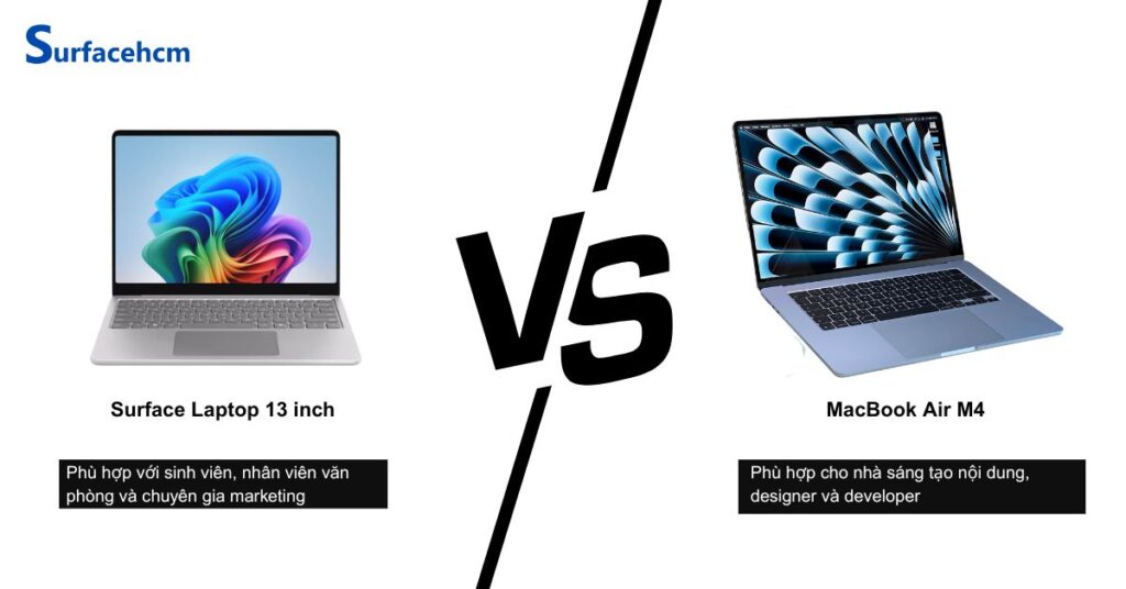 nen mua macbook air m4 hay surface laptop 13 inch