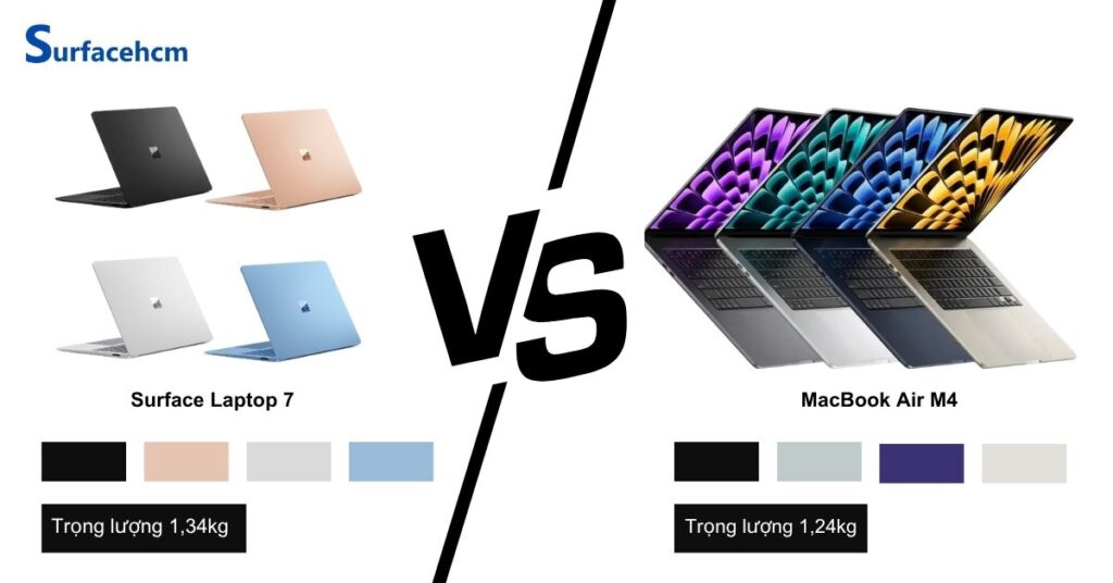 thiet ke surface laptop 7 va macbook air m4