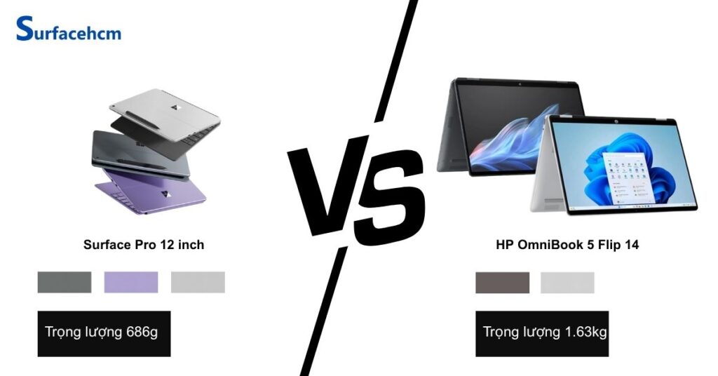 thiet ke surface pro 12 inch vs hp omnibook 5 flip 14