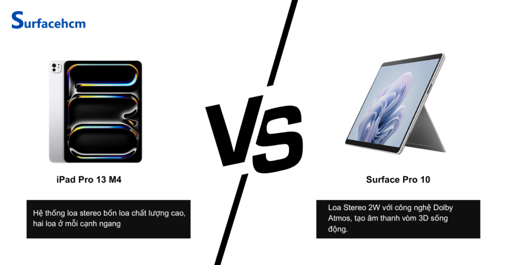 am thanh ipad pro 13 m4 va surface pro 10