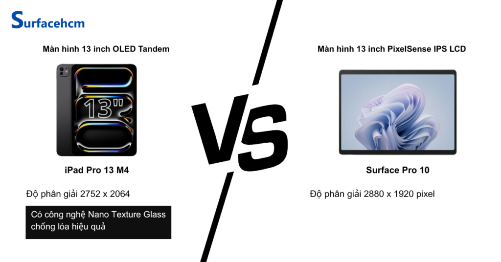 man hinh ipad pro 13 m4 va surface pro 10