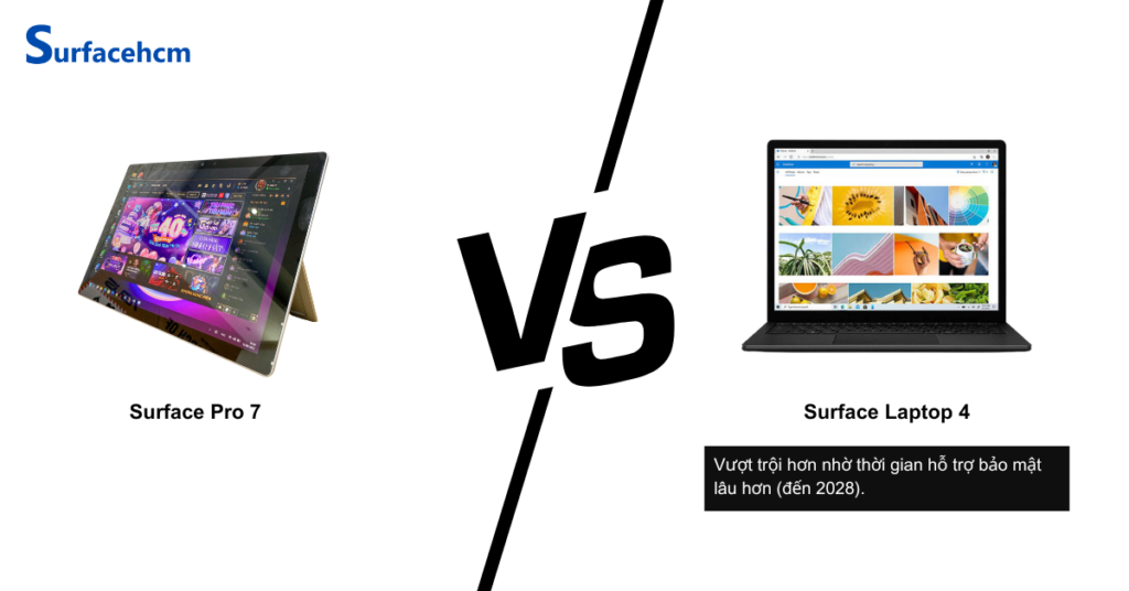 Hệ điều hành và hỗ trợ phần mềm của Surface Pro 7 và Surface Laptop 4