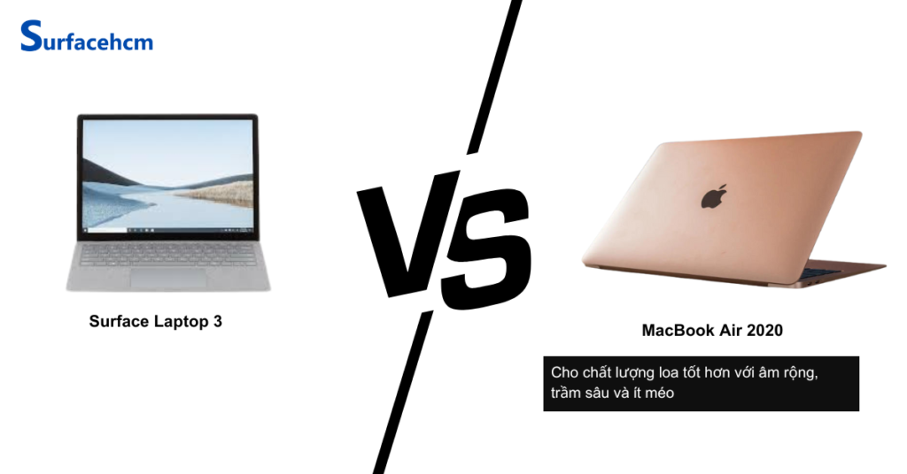 Âm thanh Surface Laptop 3 và MacBook Air 2020