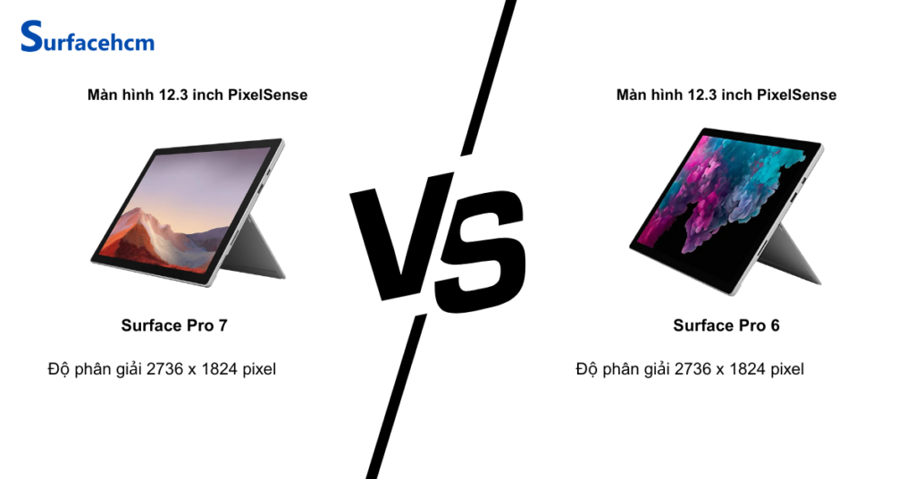 Chất lượng màn hình của Surface Pro 7 Và Surface Pro 6