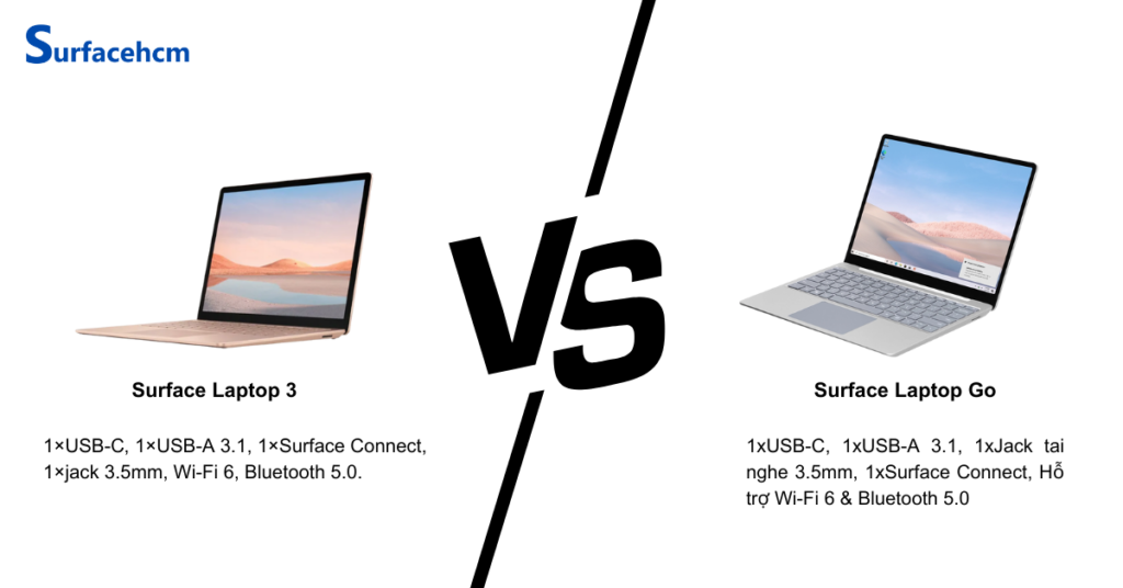 Cổng kết nối Surface Laptop 3 và Surface Laptop Go