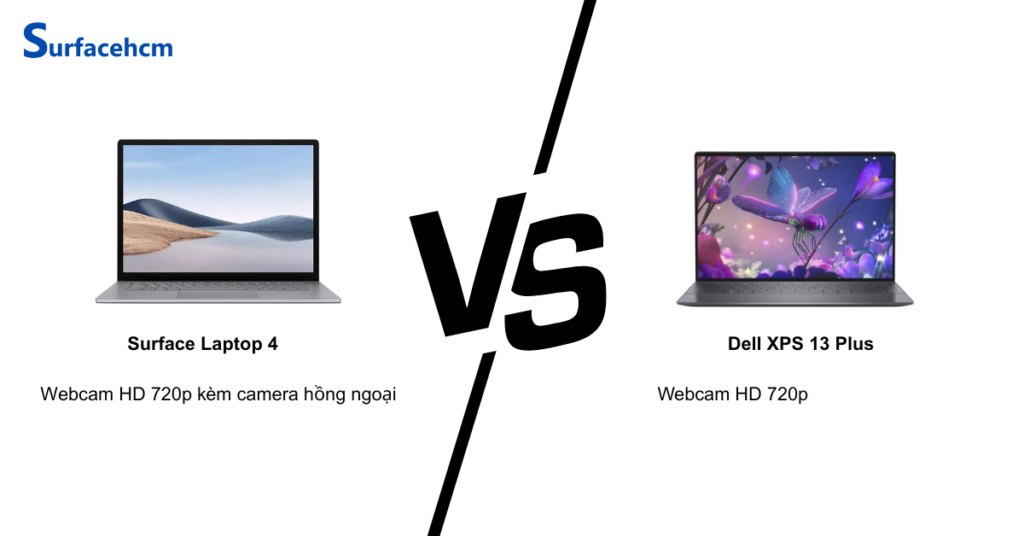 Camera Surface Laptop 4 và Dell XPS 13 Plus chất lượng tương đương