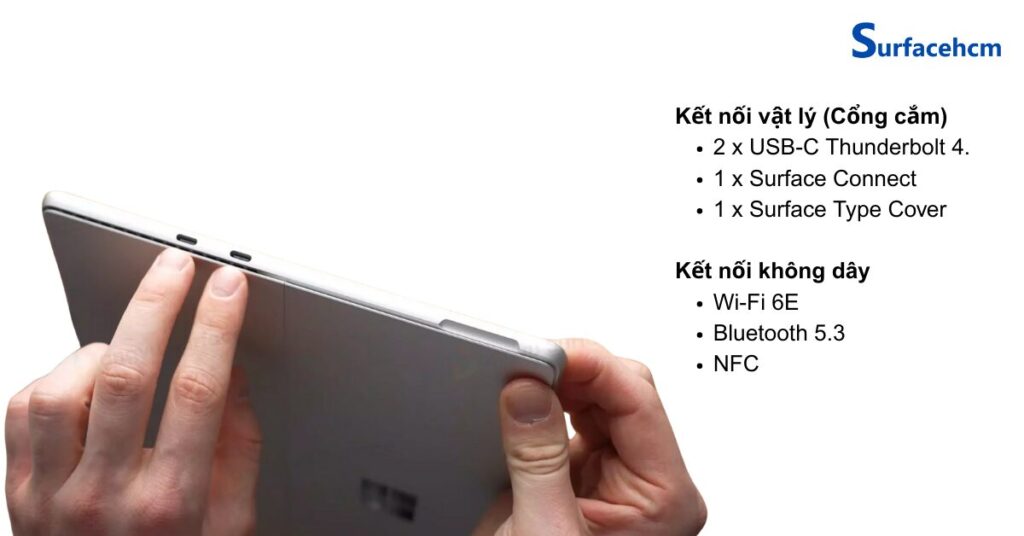 Surface Pro 10 có hệ thống cổng kết nối đa dạng