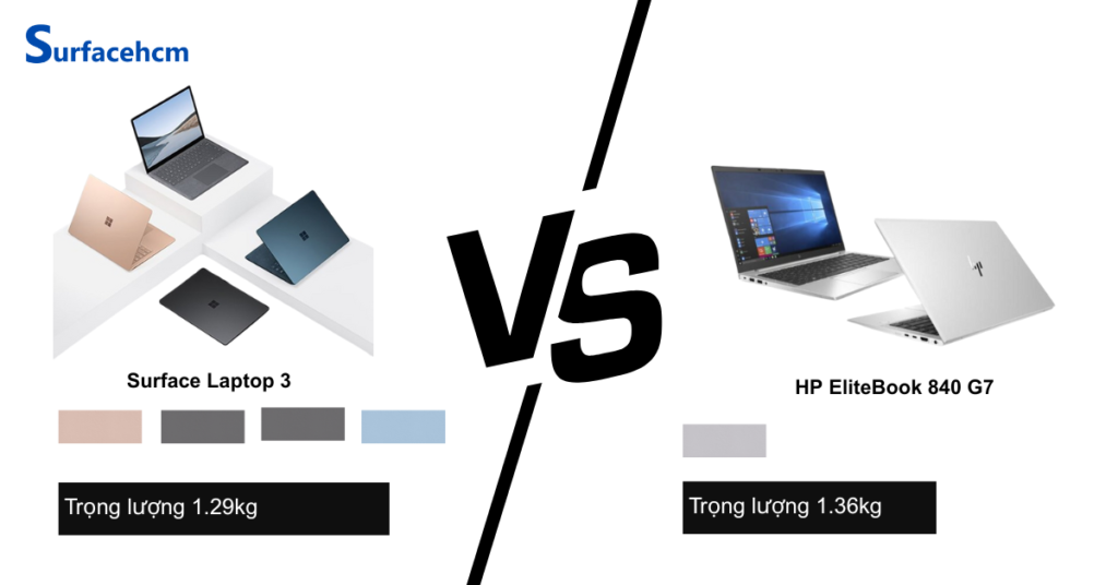 Surface Laptop 3 nhiều tùy chọn màu hơn HP EliteBook 840 G7