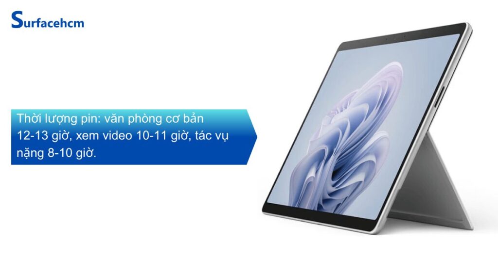 Thời lượng pin của Surface Pro 10 lên đến 19h