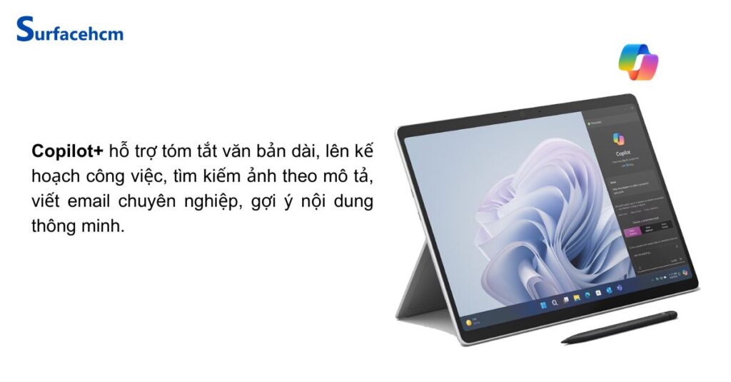Trợ lý Ai trên Surface Pro 10 phản hồi nhanh chóng