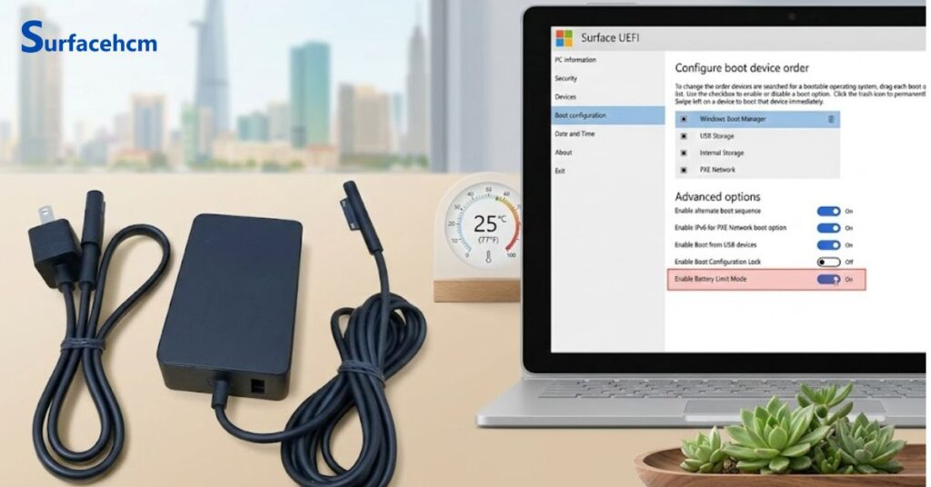 Bảo quản pin surface bằng cách bật Battery Limit 
