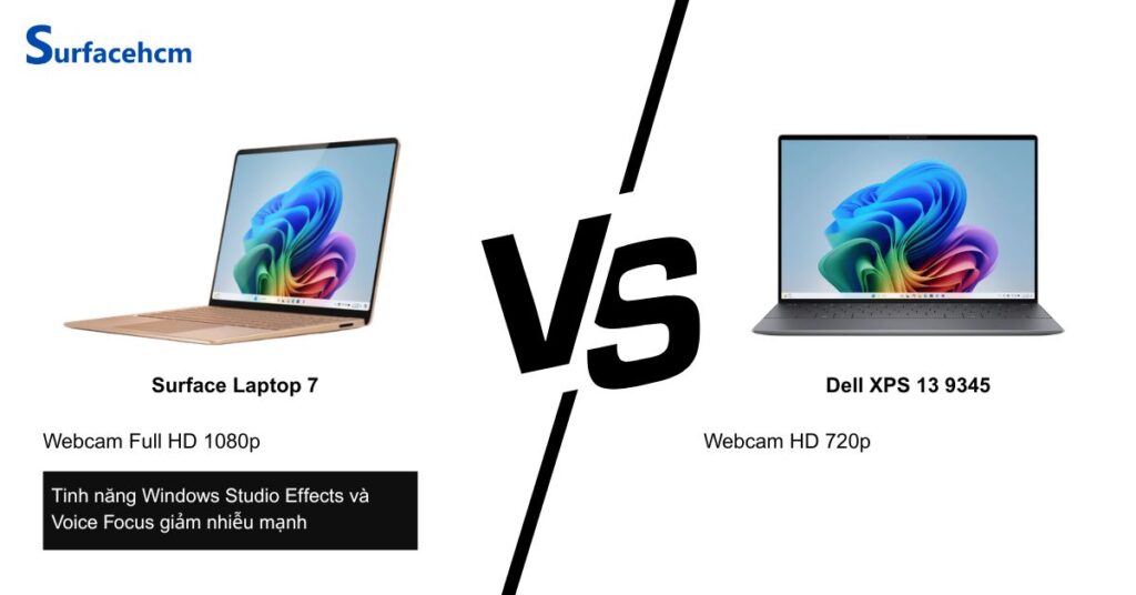 Surface Laptop 7 vượt trội hơn Dell XPS 13 9345 về camera