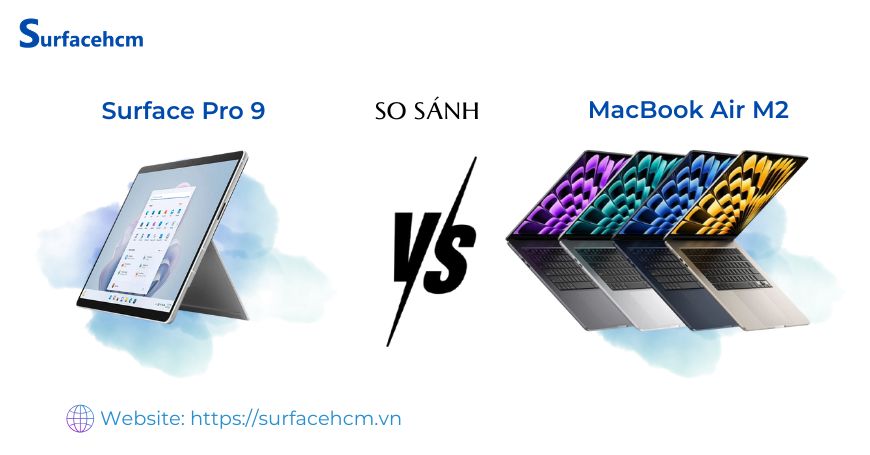So sánh Surface Pro 9 và MacBook Air M2