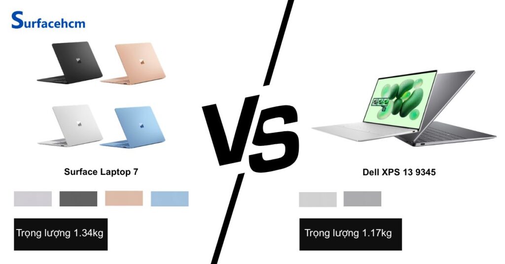 Dell XPS 13 9345 có thiết kế mỏng nhẹ hơn Surface Laptop 7