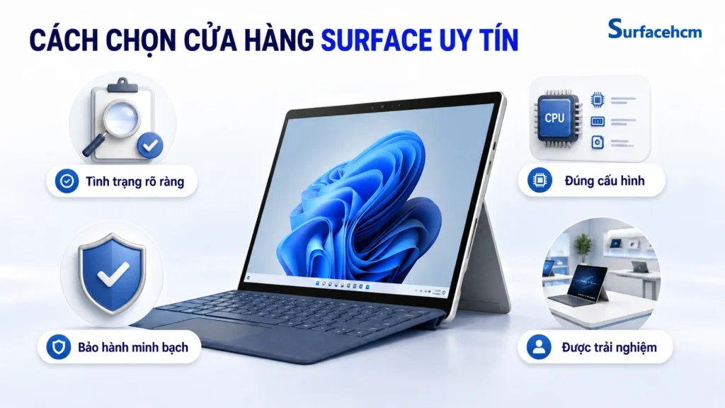 Những yếu tố cần kiểm tra trước khi chọn nơi mua Surface