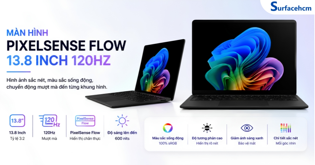 Màn Hình PixelSense Flow 13.8 Inch 120Hz Hiển Thị Mượt Mà Và Chính Xác