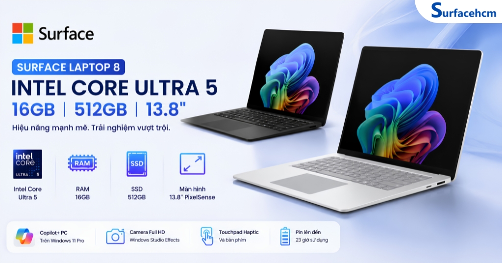 Surface Laptop 8 Intel Core Ultra 5 16GB 512GB 13.8" Chính Hãng