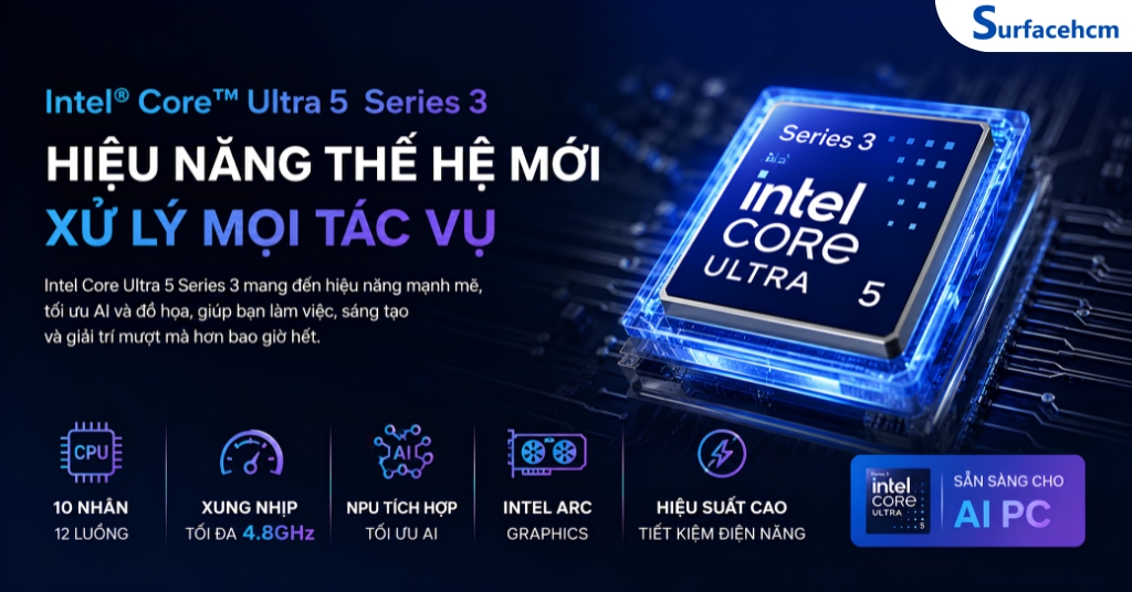 Hiệu Năng Intel Core Ultra 5 Series 3 Mang Đến Trải Nghiệm Làm Việc Nhanh Và Ổn Định