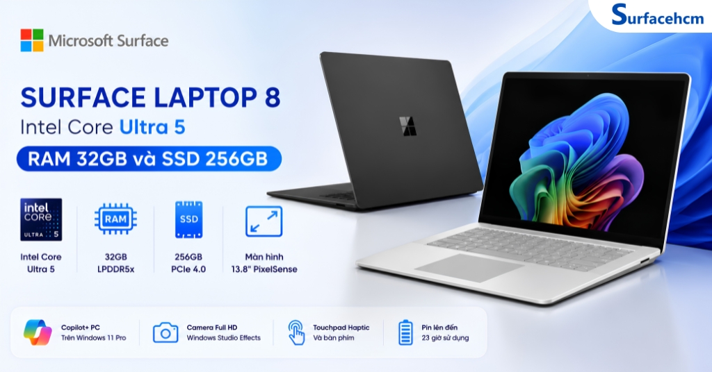 RAM LPDDR5x 32GB Và SSD PCIe Gen4 256GB Đáp Ứng Tốt Nhu Cầu Đa Nhiệm