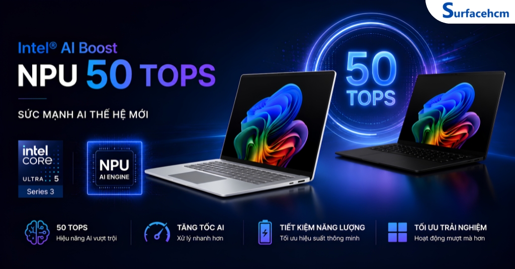 Intel AI Boost NPU 50 TOPS Giúp Tăng Tốc Các Tác Vụ AI