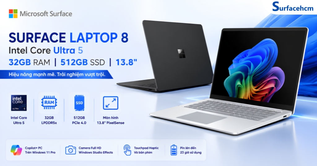 Surface Laptop 8 Intel Core Ultra 5 32GB 512GB 13.8" Chính Hãng