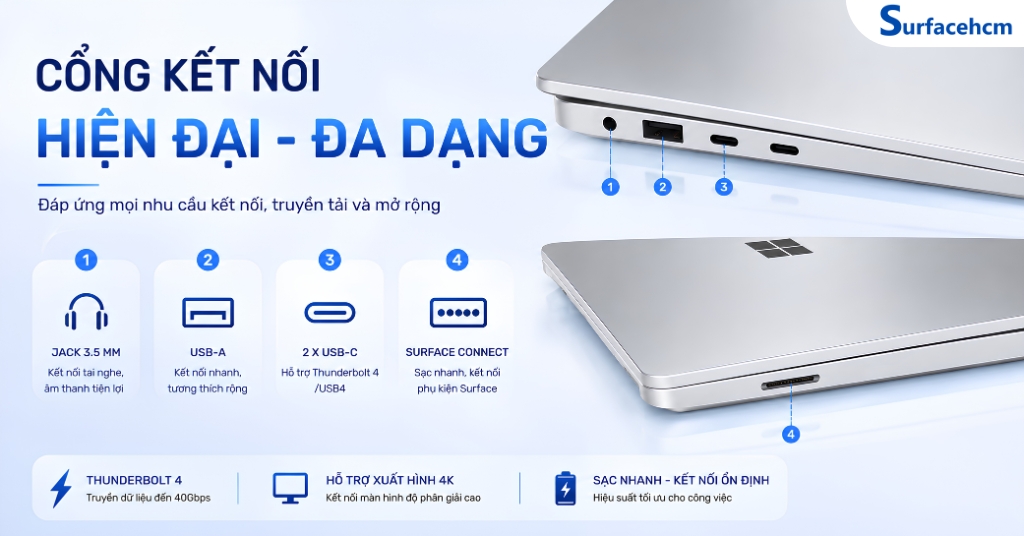 Cổng Kết Nối Và Thời Lượng Pin
