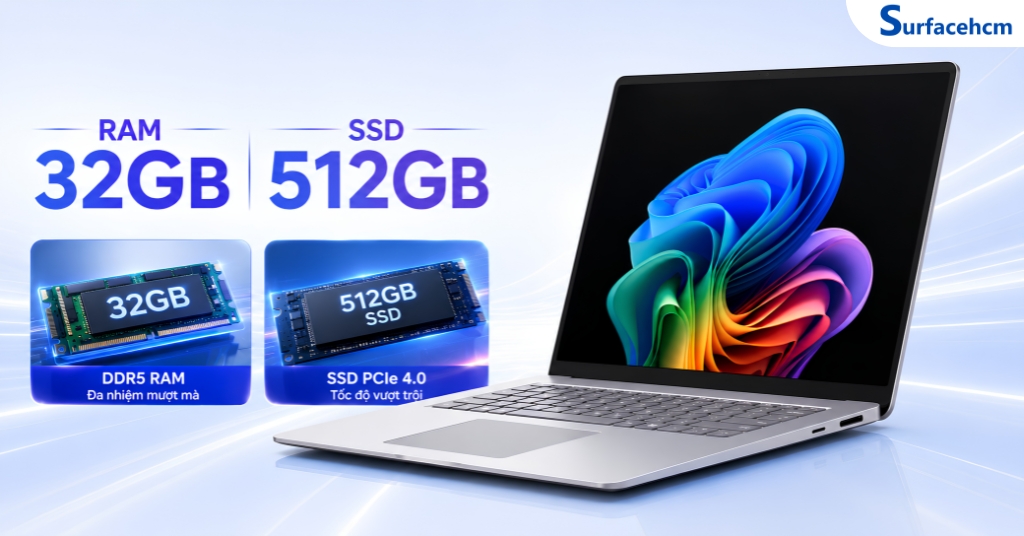 RAM 32GB Và SSD 512GB Giúp Làm Việc Hiệu Quả Hơn
