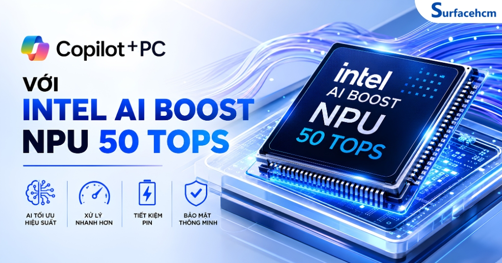 Copilot+ PC Với Intel AI Boost NPU 50 TOPS