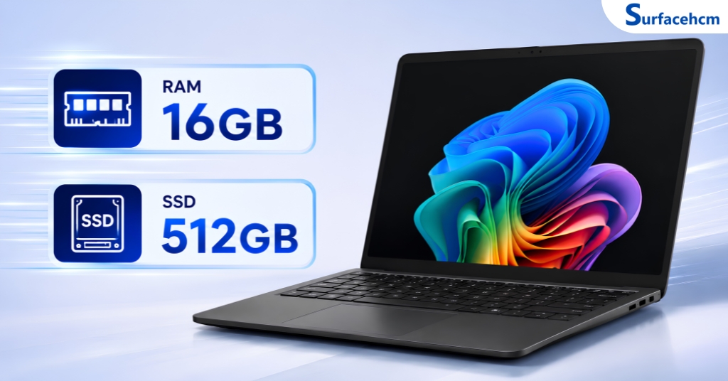RAM 16GB LPDDR5x Và SSD 512GB Cho Khả Năng Đa Nhiệm Vượt Trội