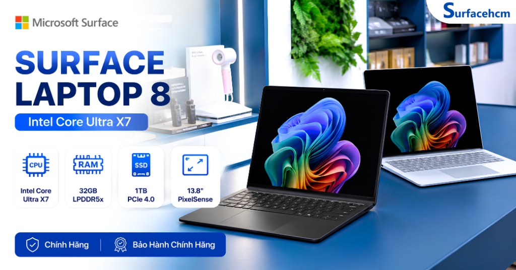 Surface Laptop 8 Intel Core Ultra X7 32GB 1TB 13.8" Chính Hãng