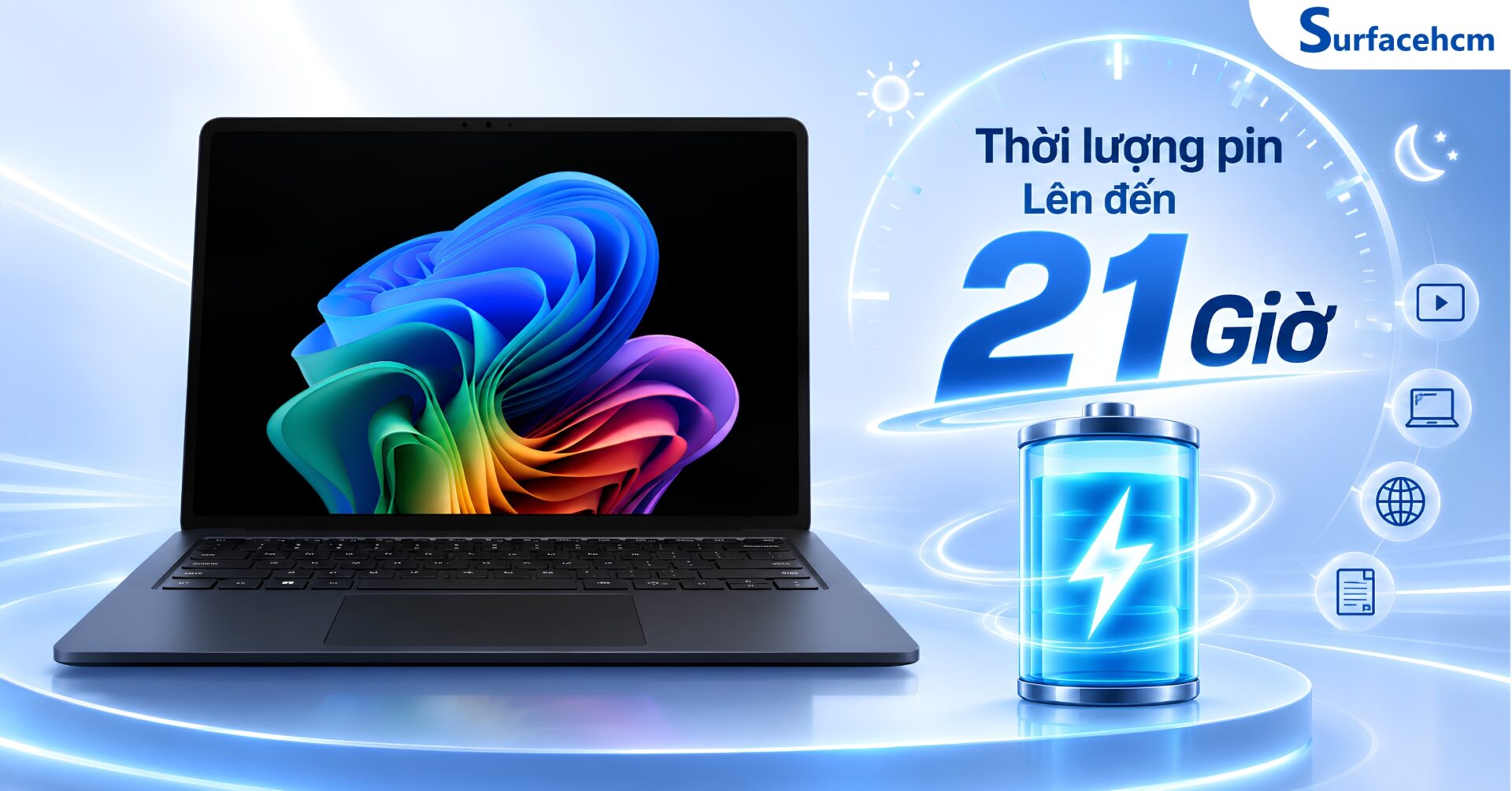 Thời Lượng Pin Lên Đến 21 Giờ